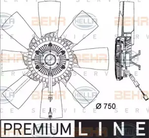 8MV 376 734-321 HELLA Вентилятор, охлаждение двигателя
