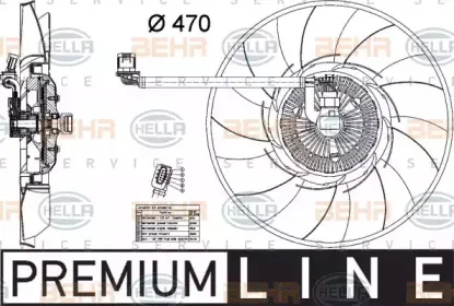 8MV 376 734-461 HELLA Вентилятор, охлаждение двигателя