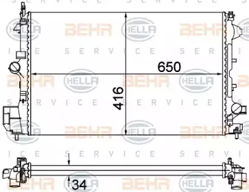 8MK 376 735-065 HELLA Радиатор, охлаждение двигателя