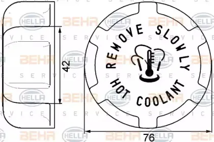 8MY 376 742-331 HELLA Крышка, резервуар охлаждающей жидкости