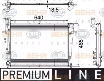 8MK 376 745-611 HELLA Радиатор, охлаждение двигателя