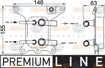 8MK 376 749-791 HELLA Топливный радиатор