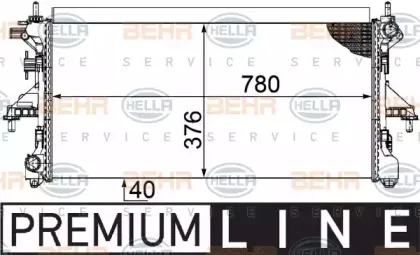 8MK 376 753-621 HELLA Радиатор, охлаждение двигателя