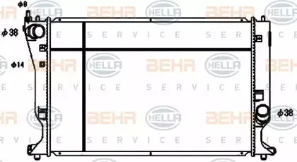 8MK 376 753-741 HELLA Радиатор, охлаждение двигателя
