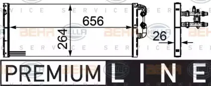 8MK 376 754-111 HELLA Низкотемпературный охладитель, интеркулер