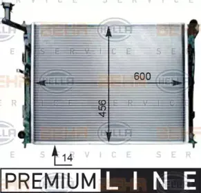 8MK 376 754-521 HELLA Радиатор, охлаждение двигателя