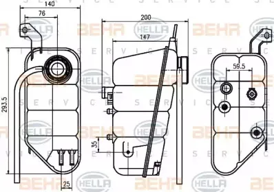 8MA 376 755-131 HELLA Компенсационный бак, охлаждающая жидкость