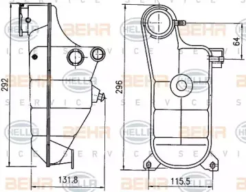 8MA 376 755-151 HELLA Компенсационный бак, охлаждающая жидкость