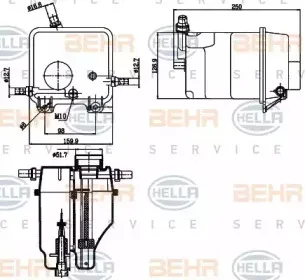 8MA 376 755-211 HELLA Компенсационный бак, охлаждающая жидкость