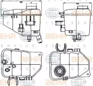 8MA 376 755-221 HELLA Компенсационный бак, охлаждающая жидкость