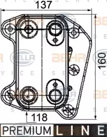 8MO 376 755-261 HELLA масляный радиатор, двигательное масло