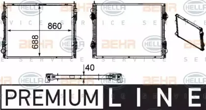 8MK 376 756-171 HELLA Радиатор, охлаждение двигателя