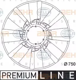 8MV 376 757-101 HELLA Крыльчатка вентилятора, охлаждение двигателя