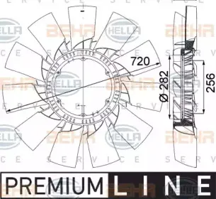 8MV 376 757-491 HELLA Крыльчатка вентилятора, охлаждение двигателя