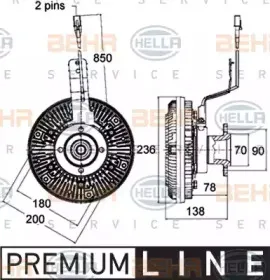 8MV 376 758-511 HELLA Сцепление, вентилятор радиатора