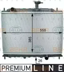 8MK 376 762-451 HELLA Радиатор, охлаждение двигателя