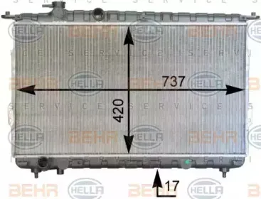 8MK 376 762-481 HELLA Радиатор, охлаждение двигателя