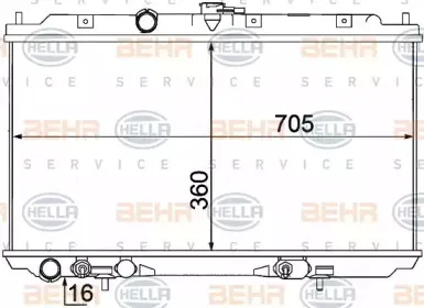 8MK 376 770-681 HELLA Радиатор, охлаждение двигателя