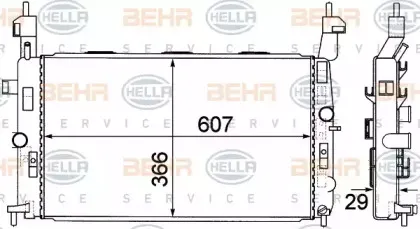 8MK 376 771-221 HELLA Радиатор, охлаждение двигателя