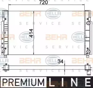 8MK 376 773-771 HELLA Радиатор, охлаждение двигателя