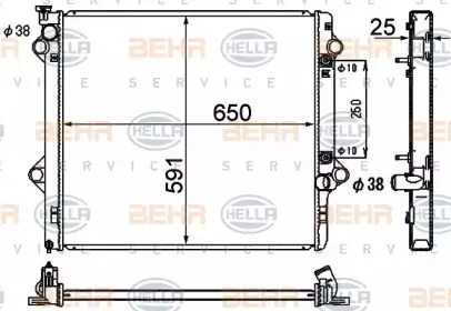 8MK 376 790-191 HELLA Радиатор, охлаждение двигателя
