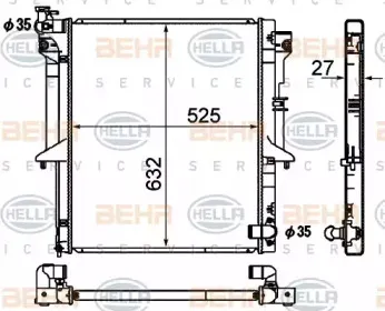 8MK 376 790-331 HELLA Радиатор, охлаждение двигателя