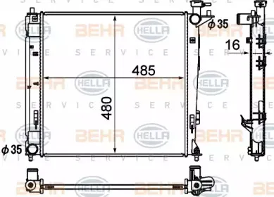 8MK 376 790-461 HELLA Радиатор, охлаждение двигателя