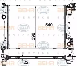 8MK 376 901-394 HELLA Радиатор, охлаждение двигателя