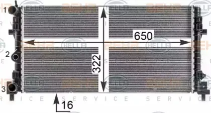 8MK 376 902-004 HELLA Радиатор, охлаждение двигателя