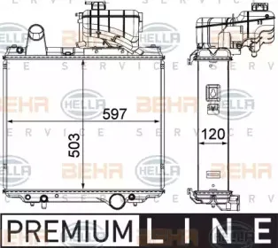 8MK 376 903-001 HELLA Радиатор, охлаждение двигателя