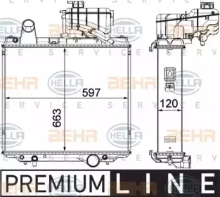 8MK 376 903-021 HELLA Радиатор, охлаждение двигателя