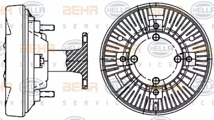 8MV 376 906-541 HELLA Сцепление, вентилятор радиатора