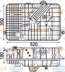 8MA 376 923-791 HELLA Компенсационный бак, охлаждающая жидкость