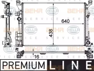 8MK 376 924-011 HELLA Радиатор, охлаждение двигателя