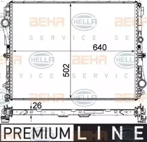 8MK 376 924-071 HELLA Радиатор, охлаждение двигателя