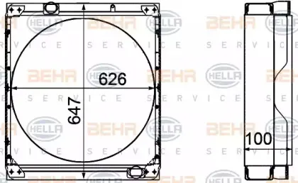 8MK 376 992-011 HELLA Радиатор, охлаждение двигателя