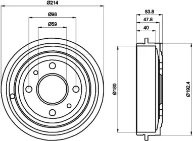 8DT 355 300-081 HELLA Тормозной барабан