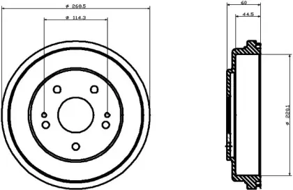 8DT 355 300-291 HELLA Тормозной барабан
