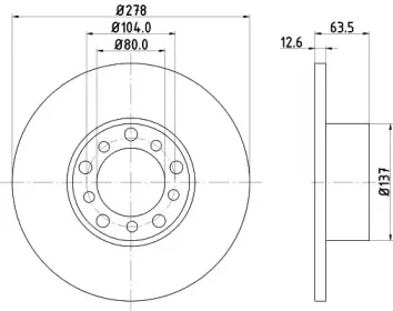 8DD 355 100-071 HELLA Тормозной диск
