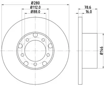 8DD 355 100-201 HELLA Тормозной диск