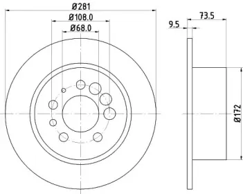 8DD 355 100-891 HELLA Тормозной диск