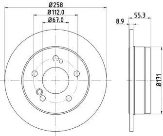 8DD 355 100-961 HELLA Тормозной диск