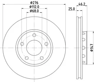 8DD 355 101-361 HELLA Тормозной диск