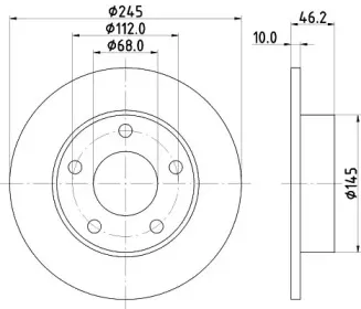 8DD 355 101-381 HELLA Тормозной диск