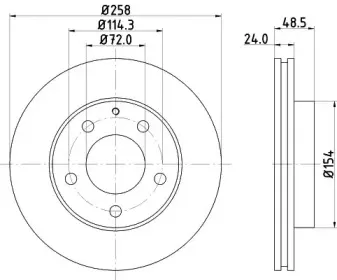 8DD 355 103-221 HELLA Тормозной диск