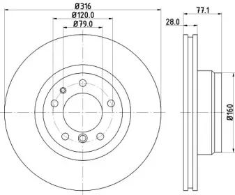 8DD 355 127-161 HELLA Тормозной диск