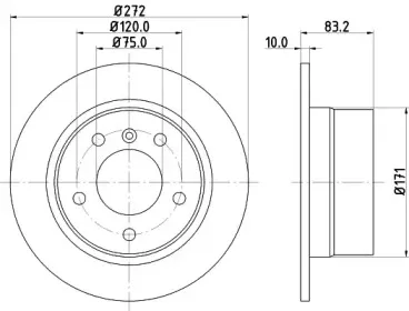 8DD 355 127-281 HELLA Тормозной диск