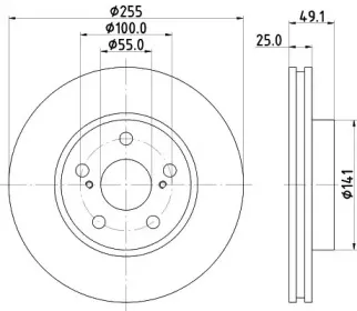 8DD 355 104-891 HELLA Тормозной диск