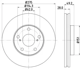 8DD 355 104-931 HELLA Тормозной диск