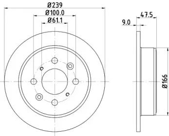 8DD 355 104-951 HELLA Тормозной диск